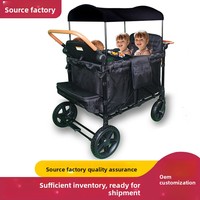 2025 modèle personnalisé bébé poussette 2 places 4 places poussette enfants bébé voyage Camping pliant Wagon poussette avec auvent