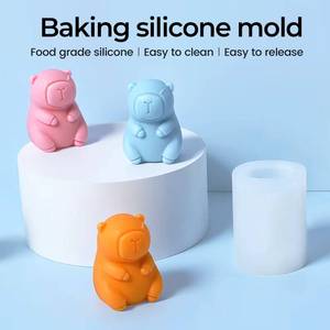 2025 Hot Sale 3D-Cartoon Capybara Animal Shape <b>Silicone</b> Mold for DIY Candles Wedding & Home Decoration - Product Image 3