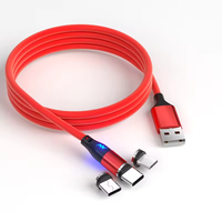 Câble de charge magnétique, cordon de charge rapide coloré avec voyant lumineux, compatible avec les appareils iPhone, Android et Type-C