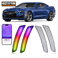 Untuk Chevrolet Camaro 2016-2021 Cadillac CTS 2014-2021 ATS 2015-2021 Lampu Penanda Samping Depan Belakang RGB APP 4PCS