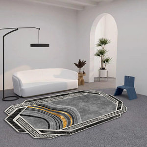 Sang trọng Faux len Thảm trừu tượng Màu Đỏ Thảm Edgy Non-Slip có thể gập lại sàn thảm cho phòng ngủ trang trí nội thất hiện đại Thảm - Product Image 5