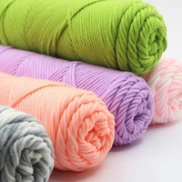 Fil à crocheter artisanal en acrylique, 100g, 8 brins, coton laitier