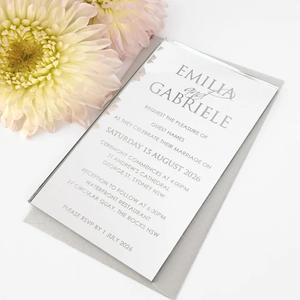 Tarjeta <span class=keywords><strong>de</strong></span> invitación <span class=keywords><strong>de</strong></span> boda acrílica espejo dorado con menú <span class=keywords><strong>de</strong></span> cumpleaños <span class=keywords><strong>de</strong></span> boda personal cortada con láser <span class=keywords><strong>de</strong></span> lujo personalizado con sobre - Product Image 6