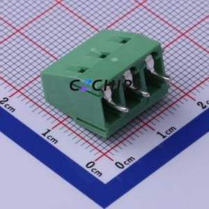 DB128V-5.0-3P-GN-S Screw Terminal Block Through hole Component (THT),P=5mm Connector 1x3P 5mm Green Through Hole - Product Image 2
