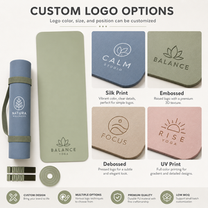 Tapete de Yoga de Caucho Natural PU con Logotipo Personalizado, Ecológico, Forma Ovalada Arqueada, Antideslizante, para Estudio de Pilates - Product Image 4
