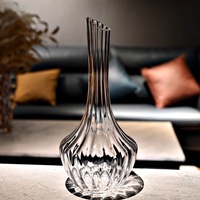 Carafe à vin en verre cristal haut de gamme, style européen, créative, à col long, avec prisme cascade rapide et bords droits, 1000 ml