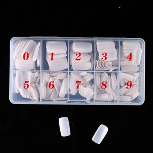 500 Uñas Postizas Cortas Tipo Ataúd, Transparentes, Cobertura Media/Completa, Acrílicas, Francesas, Artificiales, 10 Tamaños, Uñas a Presión para Salón - Product Image 4