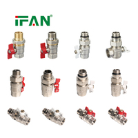Robinet à boisseau sphérique en laiton IFAN, filetage NPT 1/2"-1-1/4", PN40, raccord de plomberie pour eau