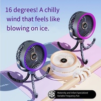 Mini ventilateur de refroidissement portable sans lame, rechargeable par USB, pince à trépied flexible, conception de poulpe pour poussettes, utilisation en voiture en extérieur