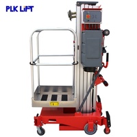 PLK LIFT Plateforme élévatrice mobile hydraulique à mât unique en aluminium, déplacement manuel, protection contre les surcharges traversant la porte, légère