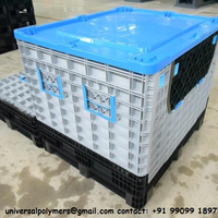 Boîtes en plastique de haute qualité UP, pliables et empilables, 1200 x 1000 x 760 mm, robustes, en HDPE, couleur grise, boîtes Gaylord, ISO 9001:2015