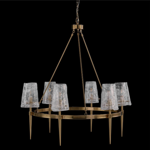 Lustre rond à 6 lumières en verre élégant américain pour <span class=keywords><strong>la</strong></span> <span class=keywords><strong>d</strong></span>écoration de <span class=keywords><strong>la</strong></span> maison, salon, <span class=keywords><strong>chambre</strong></span> à coucher, hôtel - Product Image 2