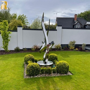 Hot Bán Ngoài Trời Morden Nghệ Thuật Trừu Tượng Bức Tượng Bạc Tăng Trưởng Thép Không Gỉ Điêu Khắc - Product Image 4