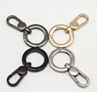 Mousquetons pivotants pour porte-clés, clips à ressort, anneaux en O, crochets à déclenchement, anneaux de clés métalliques à ressort, connecteurs à anneau ouvert, accessoires de sac DIY