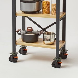 Rueda Giratoria Retráctil Ajustable Negra con Soporte de Placa, Rodamiento de Nylon, Capacidad de Carga de 40 kg para Movimiento Industrial - Product Image 3