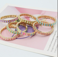 Bracelet manchette empilable en émail avec strass carrés couleur moka, style européen, bijoux de mode pour femmes, vente chaude