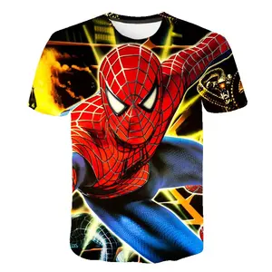 Camiseta esportiva estampa digital 3d, manga curta, masculina, homem aranha, fitness, yoga
