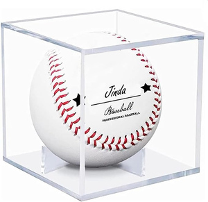 Jinda <strong>Modern</strong> Style UV Protected Acrylic Clear Baseball Holder Square <strong>Cube</strong> Ball <strong>Display</strong> Case Eco-Friendly Autograph Memorabilia - Product Image 1