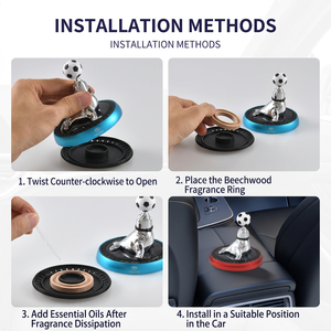 Diffuseur en alliage d'aluminium à énergie solaire avec design de ballon de football rotatif, décoration de bureau portable - Product Image 6