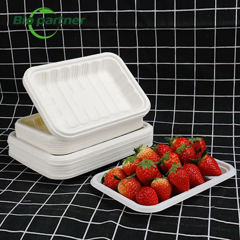 4S 4P 2D 2S Freezing Fish Meat Packing Supermarket Fresh Meat Plastic Food Container Corn Starch Packaging Trays Egg