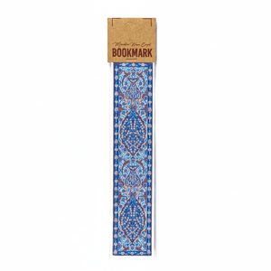 Marcapáginas de tela turca con diseño de alfombra en miniatura, color azul - Product Image 2