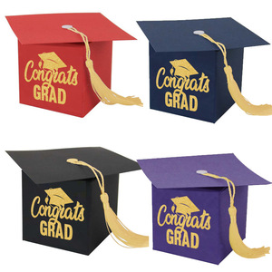 Boîte à bonbons en forme de toque de graduation DAMAI avec pompon, cadeaux et décorations pour fête de remise de diplôme, boîte à toque pour chocolats et biscuits - Product Image 1