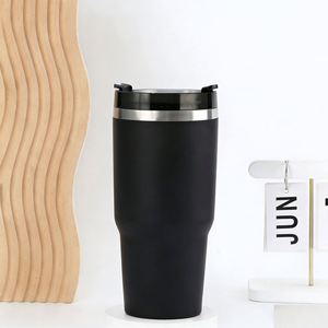 Gobelet de voyage isotherme 20oz 30oz en acier inoxydable avec couvercle, paille et base antidérapante pour les trajets quotidiens - Product Image 3