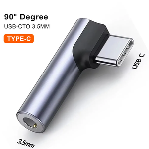 Bộ chuyển đổi âm thanh USB C sang 3.5mm, giắc cắm tai nghe Type C Aux, DAC Stereo Mic HiFi góc vuông, tương thích với iPhone 16 15, màu xám - Product Image 2