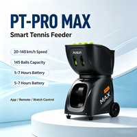 Máquina Lanzapelotas de Tenis PT-PRO MAX 20-140km/h, Control por APP y Apple Watch, Programable, 145 Pelotas, para Entrenamiento en Casa, Cancha o Club