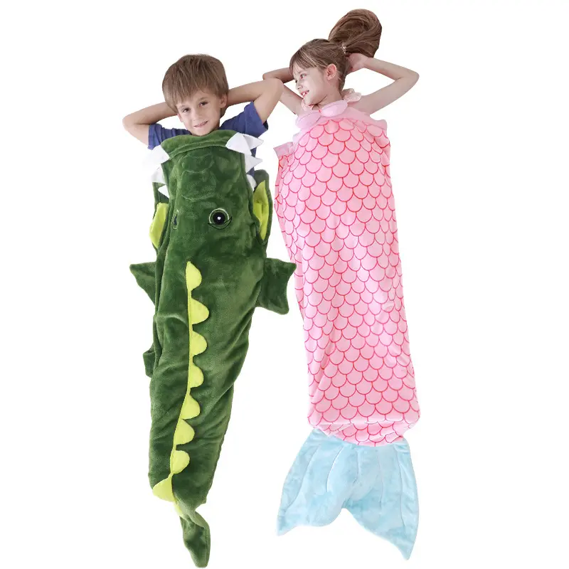 Animal Tail Blanket for Kids Soft and Comfortable Kids Sleeping Bag Sleep Sacks Blankets for Movie Night Sleepovers Camping
