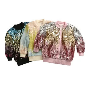 Latest Design Children Clothes Long Sleeve Top For Girls Sequin Toddler Girl Coat Fashionable Girls' Jackets 100% Polyester 2000