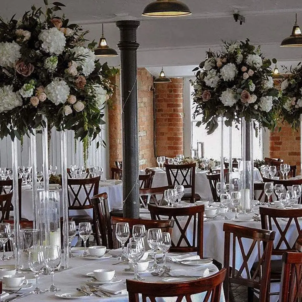 Acrylique fleur Stand mariage centres de table décorations de mariage fournitures décor de table clair présentoir cristal scène pilier