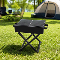 Grille de barbecue en acier inoxydable pour camping en plein air avec couvercle, poêle à barbecue pliable portable pour usage domestique - Vente en gros d'usine