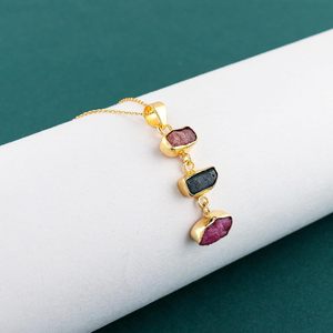 YASHEE Natural <b>Ruby</b> Rough Crystal Pendant <b>Necklace</b> Bezel Setting Chakra Healing Raw Gemstone Unisex Everyday Wear - Product Image 4
