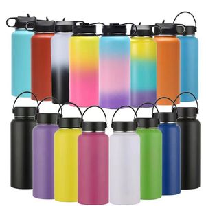 Bouteille d'eau isotherme en acier inoxydable à double paroi de 32 oz, nouveau design, à large ouverture, avec paille, gourde de sport idéale pour la randonnée et le cyclisme - Product Image 1