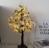 Lampe de table décorative rechargeable par USB, branche d'arbre, lampe décorative à LED, fleurs lumineuses pour la chambre, bureau