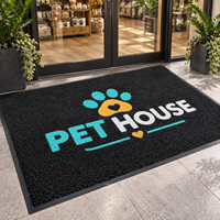Tapis d'entrée commercial robuste HM personnalisé, moderne, lavable, en nylon, avec logo imprimé et dos antidérapant en caoutchouc