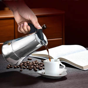 Classique En Acier Inoxydable 600ml Bar <span class=keywords><strong>Percolateur</strong></span> Bureau Famille Machine À Café Cappuccino Octogonal Moka Latte Pot Espresso Maker - Product Image 1