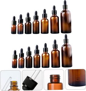 Flacon compte-gouttes rond en ambre au design moderne, 5, 10, 15, 20, 30, 50, 100 ml, avec emballage cadeau - Product Image 5