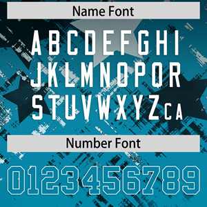 Maillot de football américain personnalisé noir aqua avec dégradé d'étoiles - Product Image 4