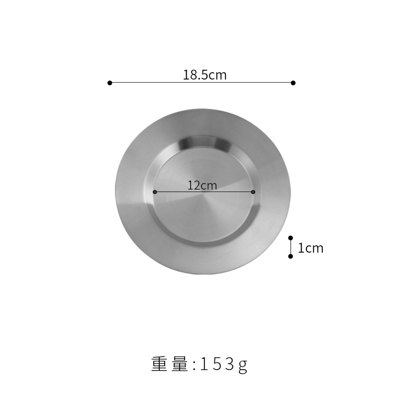 Plato llano de 20 cm con borde plano (plateado)