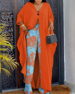 Conjunto de Dos Piezas de Pantalones Anchos de Pierna Ancha y Top Largo Holgado con Estampado Informal para Mujer, Otoño, Novedades Personalizadas de Liu Ming - Product Image 4