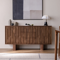 Meubles de maison de style moderne du milieu du siècle, de haute qualité, armoires de salon de grande capacité, couleur noyer luxueuse, buffets de rangement en bois
