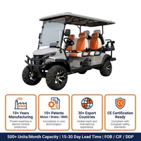 Nuevo Carro de Golf Eléctrico de 6 Plazas, 4+2 Asientos de Lujo, Suspensión MacPherson, Audio, 80-100KM, CE, para Hoteles y Resorts