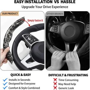 Funda para Volante de Fibra de Carbono Forjada 2P con Diseño de Camuflaje Universal Antideslizante Compatible con Volantes en Forma de D y Redondos - Product Image 6