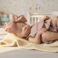 Poupée Bébé Réaliste de 13 Pouces, Entièrement en Silicone, Faite à la Main, Fille Endormie, Jouet Doux, Cadeau de Fêtes, 3+