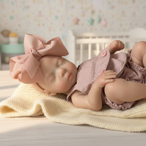 Poupée Bébé Réaliste de 13 Pouces Entièrement en Silicone Faite à la Main, Fille Endormie, Cadeaux de Fêtes avec Accessoires pour 3 ans et plus - Product Image 4