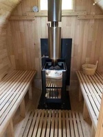 Sauna infrarouge extérieur de haute qualité en bois de sapin finlandais massif // cèdre, avec barils ronds, pour une utilisation en extérieur