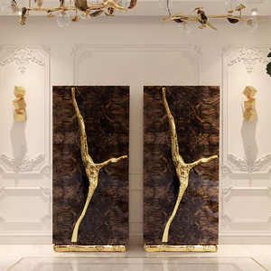 Luxury Brass Wine Cabinet Modern Designer Cracked <strong>Decorative</strong> Metal Cabinet for Villa and Mansion Statement Storage <strong>Lockers</strong> - Product Image 3