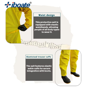 <span class=keywords><strong>Combinaison</strong></span> <span class=keywords><strong>de</strong></span> protection jaune en PE Type-6 avec <span class=keywords><strong>double</strong></span> fermeture éclair, en tissu sergé et poignets renforcés pour la sécurité au <span class=keywords><strong>travail</strong></span> - Product Image 4